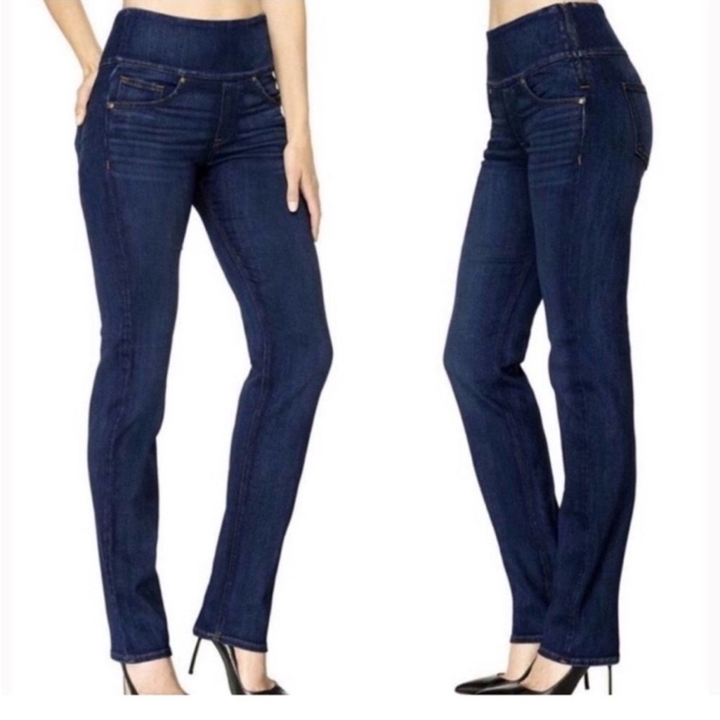 244. Spanx Alexia Skinny Jeans Side Zipper Medium Wash Blue Us Xl